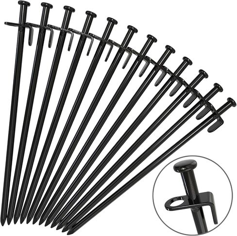 Tent Stakes, Heavy Duty Camping Stakes 12in-12parks Forged Steel Tent Pegs Unbreakable and Inflexible - Available in Rocky Place Dessert Snowfield and Grassland in Saudi Arabia