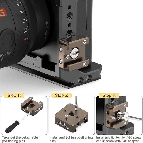MINIFOCUS Cold Shoe Mount Adapter with 1/4"-20 Thread for Camera Cage Flash LED Monitor in Kuwait
