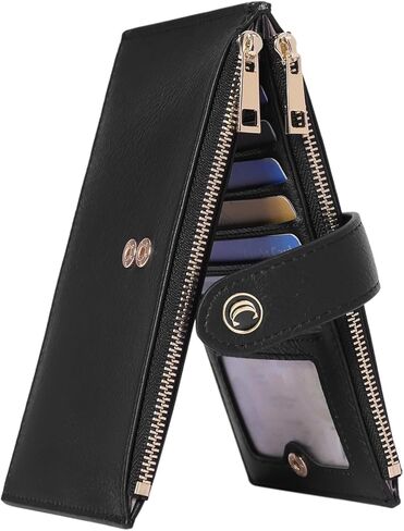 CLUCI Women's Wallet Leather Slim Wallet for Women RFID Blocking with Multi Credit Card Holder Zipper Pocket in Kuwait