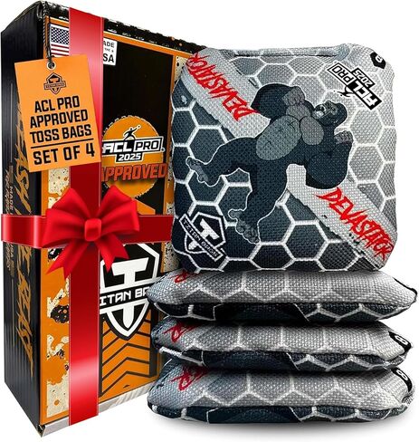 Titan Bags Devastator Cornhole Bags - 6" x 6" ACL PRO Approved Cornhole Bean Bags for Tournaments - Versatile & Durable Professional Cornhole Bags Ideal for Indoor/Outdoor Toss Sports & Games (4 Pack) in Saudi Arabia
