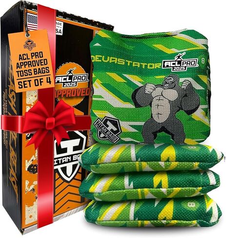 Titan Bags Devastator Cornhole Bags - 6" x 6" ACL PRO Approved Cornhole Bean Bags for Tournaments - Versatile & Durable Professional Cornhole Bags Ideal for Indoor/Outdoor Toss Sports & Games (4 Pack) in Saudi Arabia