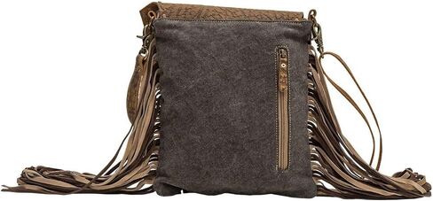 Myra Bag Corral Cowhide Purse - Western Purses for Women, Womens Purses with Hair-On Hide and Black and White Leather Fringe in Saudi Arabia