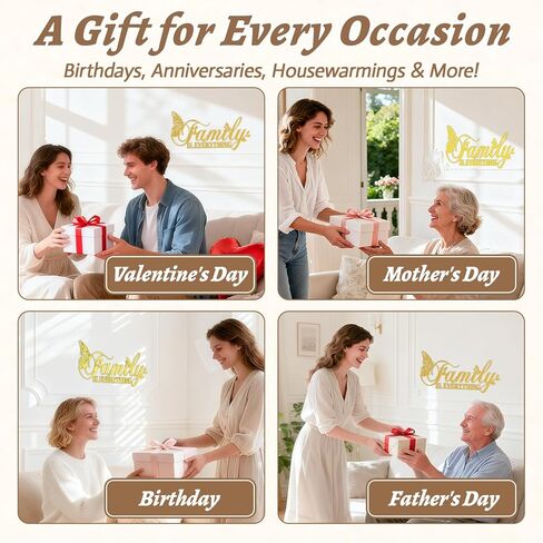 Family Signs Metal Wall Decor, Family Is Everything Word Sign with Butterfly for Home Decor Wand, Black Iron Wall Art Plaque Decorations for Living Room, Housewarming, 43.2x16 cm (Family) in Kuwait