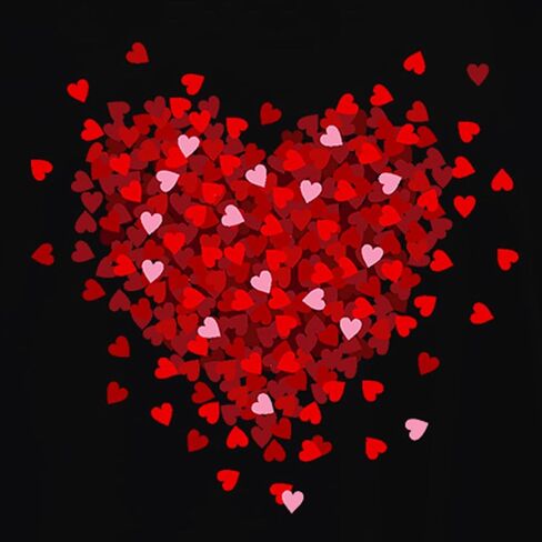 Valentine's Day Shirt for Women Love Heart V-Neck Teenager Tshirts Romantic Valentines Couple Short Sleeve Tee Tops in Saudi Arabia