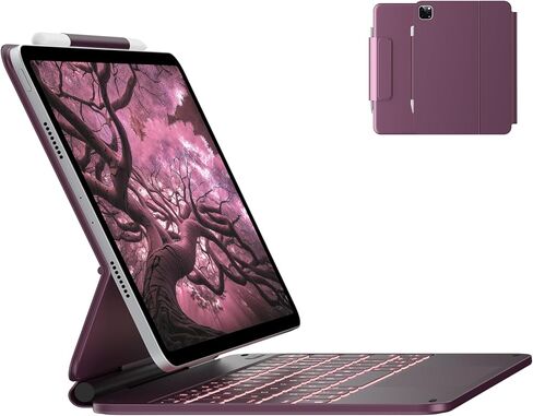 typecase Keyboard Case for iPad Pro 13-inch (M4) 2024,Magic Keyboard with 11 Colors Backlight for iPad Pro 13,Keyboard Case with Pencil Holder,Multi-Touch Trackpad,Easy-Set Magnetic Stand,Light Purple in Kuwait