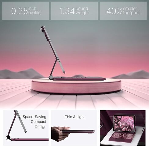 typecase Keyboard Case for iPad Pro 13-inch (M4) 2024,Magic Keyboard with 11 Colors Backlight for iPad Pro 13,Keyboard Case with Pencil Holder,Multi-Touch Trackpad,Easy-Set Magnetic Stand,Light Purple in Kuwait