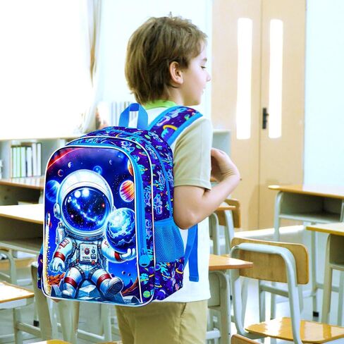 3PCS Dinosaur Backpack for Boys, Water Resistant Kids Bookbag Set with Lunch Box，Cute School Bag for Preschool Toddler in Kuwait