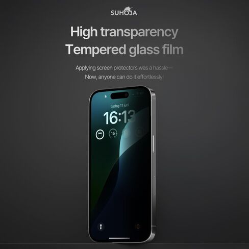 واقي شاشة زجاجي للخصوصية لهاتف iphone13/13PRO/14 - طقم بلمسة واحدة، زجاج مقسى مقاوم للتجسس 9H، سهل التركيب، مناسب تمامًا، حساسية اللمس in Saudi Arabia