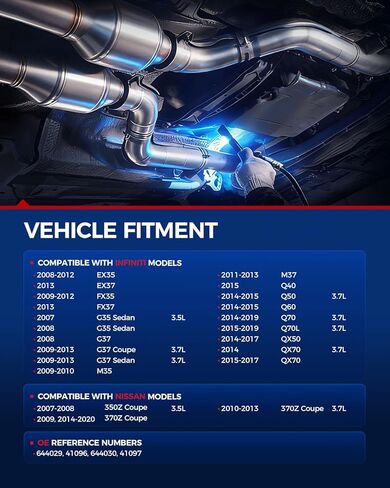 KAX Catalytic Converter Fit for 2014-2015 Q50 3.7L, 644029, 644030 Stainless Steel High Performance 2pcs (EPA Compliant) in Saudi Arabia
