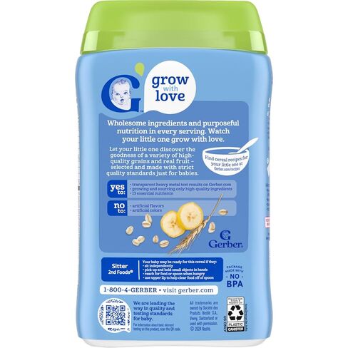 Gerber Organic 2Nd Foods Sitter Banana Oatmeal Baby Food Glass Jar, 8 Ounce in Saudi Arabia
