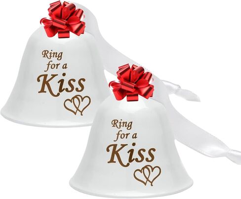 خاتم قبلة جرس الزفاف | جرس البقر بصوت عال، جرس الشاي أو أجراس الزينة | جرس الحفلة | حفل زفاف وأجراس عشاء بروفة | جرس نداء خدمة كونترتوب | صُنع في سي تي، الولايات المتحدة الأمريكية in Kuwait