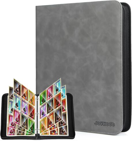 JoyHood Card Binder for Trading Card, Card Collection Binder with 9 Pocket - Hold Up to 900 Cards, Card Album Holder compatible with TCG/PM/MTG/OPCG/YGO Card (Black, 9 Pockets) in Kuwait