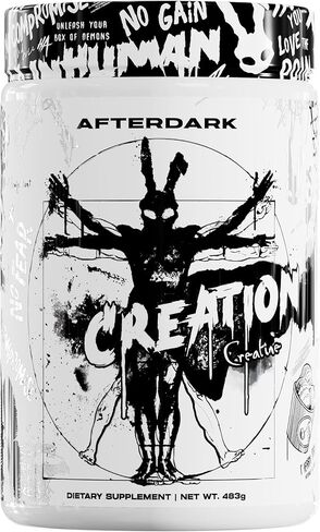 AfterDark Supplements Creation Creatine Monohydrat Powder، 10000 مجم مزيج كرياتين ماتريكس، يعزز القوة والقدرة على التحمل ونمو العضلات، معتمد من GMP، صنع في الولايات المتحدة الأمريكية، 21 حصة، مخروط الثلج in Saudi Arabia