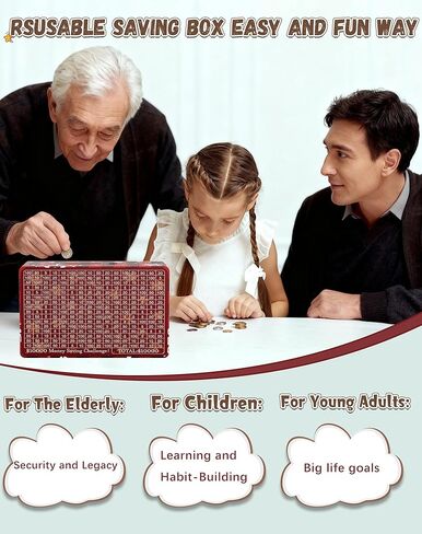 صندوق خشبي لتوفير المال، صندوق توفير نقدي بقيمة 10000 دولار أمريكي 5000 دولار أمريكي 3000 دولار تحدي توفير المال المستهدف، صندوق نقود قابل لإعادة الاستخدام مع عداد، بنك تخزين نقدي مع قلم مسح جاف/أجهزة تتبع التوفير/ شريط مطاطي - بني in Kuwait