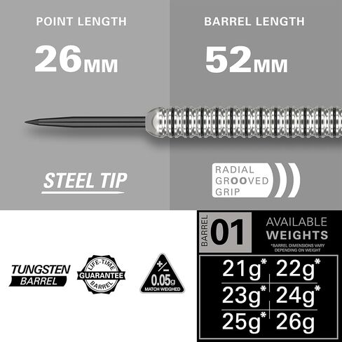 مجموعة سهام ذات أطراف فولاذية من النحاس من TARGET Darts Vitus - 6 أعمدة قبضة احترافية - 9 رحلات طيران Pro Ultra - محفظة رمي السهام - حزمة قسيمة تطبيق عداد السهام in Saudi Arabia