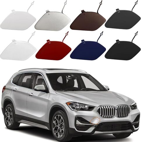 TOPUS Front Bumper Tow Hook Cover Cap Towing Eye for BMW X1 F48 18dx 18ix SAV 2016 2017 2018 2019 51137361220 (Black, Right Passenger Side) in Kuwait