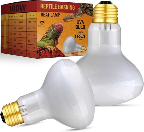 BULBMASTER 100 واط UVA لمبات مصباح الحرارة الزواحف ضوء الفرح للزواحف والبرمائيات، ضوء الفرح للتنين الملتحي، UVA مصباح الزواحف E26 قاعدة 2 حزمة in Kuwait