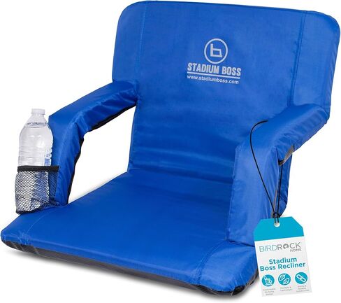 Recliner Stadium Seat for Bleachers, Benches, Lawns, Backyard, Camping & Beach – Padded Sport Chair, Cushion Backs & Armrest – 6 Reclining Positions – Portable Carry Straps – Dark Green in Saudi Arabia