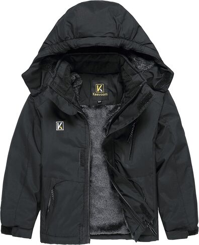 سترة تزلج للأولاد من Keevoom، معطف شتوي دافئ وسميك للثلج، مقاوم للرياح للأطفال في الهواء الطلق in Kuwait