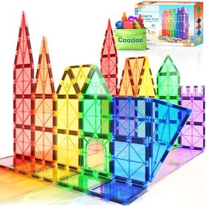 Magnetic Tiles City Road Set Kids Toys Sensory Games for 3 Year Old Boys and Girls, Magnetic Blocks for Kids Age 3-5 4-8 Classroom Must Haves Preschool Learning Outdoor Toys in Kuwait