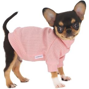 LOPHIPETS سترات بياقة مدورة للكلاب الصغيرة لملابس الشاي والقطط تشيهواهوا يوركي - وردي/XXS in Kuwait