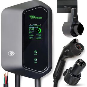 MACH 2:Fast Level 2 EV Charger 48 amp Garage-pro Wall-Mount. Electric Vehicle Charging Station 4 Nema 14-50 Outlet. J1772 car Connector. Key Accessories: 30ft Cable & Tesla NACS evse Portable Adapter in Kuwait