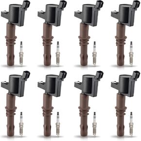 مجموعة ENA مكونة من 8 ملفات إشعال DG521 Platinum Spark Plug SP509 متوافقة مع Ford Mustang Expedition Explorer F150 Super Duty F250 F350 F450 F550 F650 F750 F53 F59 4.6L 5.4L 6.8L 8L 3Z12029A in Kuwait