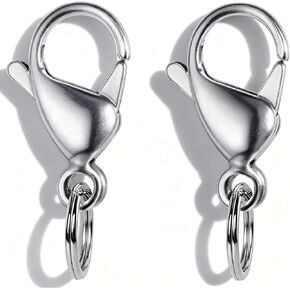 IVIA Dog Tag Clips / 316 Stainless Steel Lobster Buckle with Rings for Cat& Dog Collars and Necklace(2 Pack Silver) in Kuwait