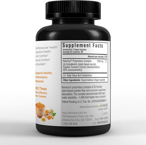 Nanocur Turmeric Curcumin - 100x More Active Than Turmeric, 170% More Active Than Curcumin + Black Pepper Extract. Joint Support, Relief, and Energy You’ll Feel. Organic Curcumin/Plant-Based Carrier. in Saudi Arabia