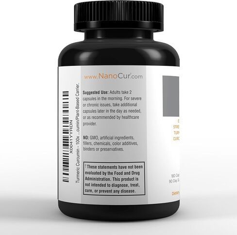 Nanocur Turmeric Curcumin - 100x More Active Than Turmeric, 170% More Active Than Curcumin + Black Pepper Extract. Joint Support, Relief, and Energy You’ll Feel. Organic Curcumin/Plant-Based Carrier. in Saudi Arabia
