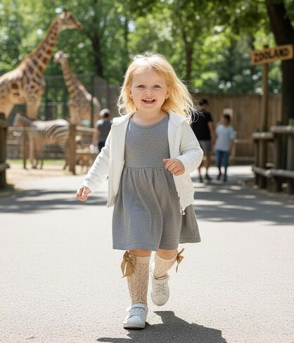 CHUNG Toddler Baby Girls Knee Hight Stocking Cotton Socks 0-7Years Solid Color Bowknot Thin Spring Summer in Kuwait