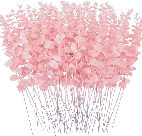FEQO 36 Pcs White Eucalyptus Stems Artificial Eucalyptus Leaves Decor Eucalyptus Branches Fake Eucalyptus with Fake Leaves 15 inch Faux Eucalyptus Stem for Vase Wedding Bouquet Home in Kuwait