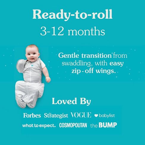 حقيبة Love to Dream Swaddle UP الانتقالية، قماط لطيف للأذرع لأعلى، 0.2 TOG قطن خفيف الوزن، أجنحة بسحاب، مثالية لدرجات الحرارة الدافئة 75-81 درجة فهرنهايت، أساسيات الأطفال، You are My Grey، 19-24 رطلاً in Kuwait