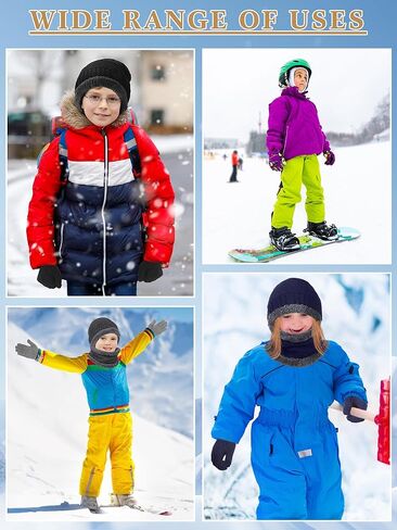 Toulite 75 Pcs Kids Winter Beanies Gloves Scarf Bulk for Boys Girls,Warm Fleece Lining Hats Gloves Neck Warmer Homeless Gift in Kuwait