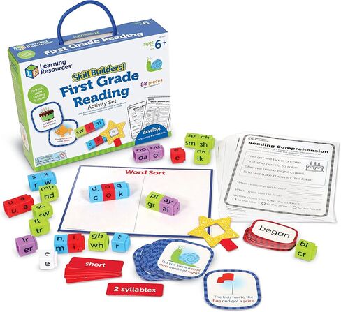 Learning Resources Skill Builders! Kindergarten Reading Activity Set -Learning Essential Materials, Reading Activities for Kids, Homeschool Supplies,Back to School, Ages 5+,122 Pieces in Saudi Arabia