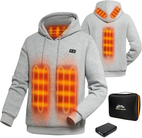 Heated Hoodie for Women and Men Pullover Sweatshirt with 12000mAh Battery Pack, 6 Heating Zones, 3 Heating Levels in Saudi Arabia