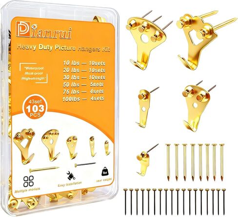 Dianrui 353PCS Picture Hanging Kit with Screws, Saw-tooth, D Ring Picture Hangers Assortment, Picture Hanging Hardware Tool for Frame Hanging - 7 Models in Saudi Arabia
