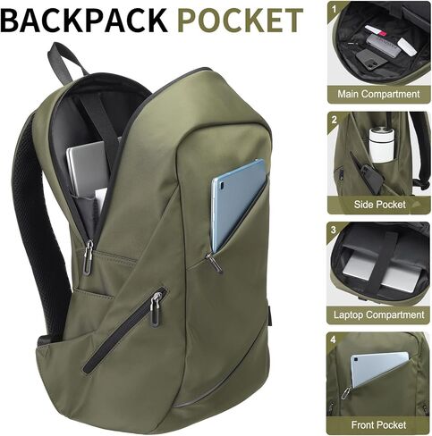 Travel Backpack Laptop Backpack, 20L Casual Daypack, Weekender Bag Carry on Flight Approved Water Resistant Lightweight for Men Women, Green in Kuwait