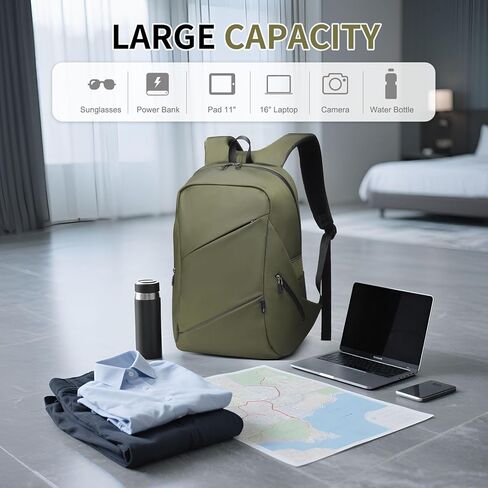Travel Backpack Laptop Backpack, 20L Casual Daypack, Weekender Bag Carry on Flight Approved Water Resistant Lightweight for Men Women, Green in Kuwait