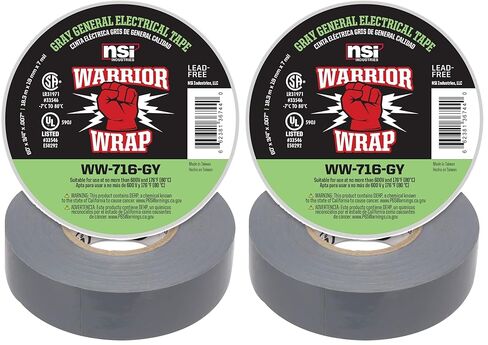 WarriorWrap General 3/4 in. x 60 ft. 7 mil Vinyl Electrical Tape, Gray in Saudi Arabia