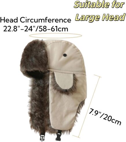 LLmoway Trapper Hat Warm Faux Fur Winter Hat with Ear Flaps Windproof Waterproof Snow Ski Hats for Men Women Cold Weather in Kuwait