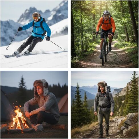 LLmoway Trapper Hat Warm Faux Fur Winter Hat with Ear Flaps Windproof Waterproof Snow Ski Hats for Men Women Cold Weather in Kuwait