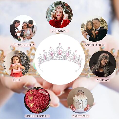 Crystal Crown and Tiara For Women - Rhinestone Headband For Princess Girls,Bridal Hair Accessories For Weddings Birthday in Saudi Arabia