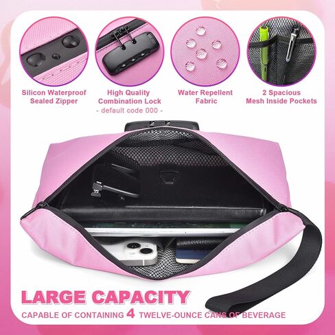 Storage Bag with Combination Lock Large Storage Container Medicine Lock Bag Travel Cosmetic Certificates Organizer Great Christmas Gift in Kuwait
