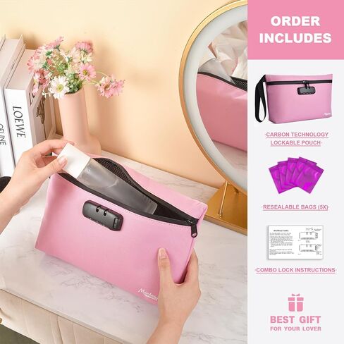 Storage Bag with Combination Lock Large Storage Container Medicine Lock Bag Travel Cosmetic Certificates Organizer Great Christmas Gift in Kuwait