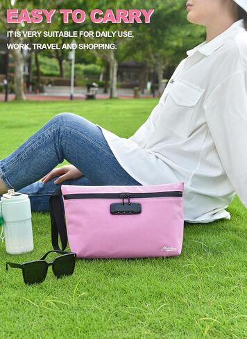 Storage Bag with Combination Lock Large Storage Container Medicine Lock Bag Travel Cosmetic Certificates Organizer Great Christmas Gift in Kuwait