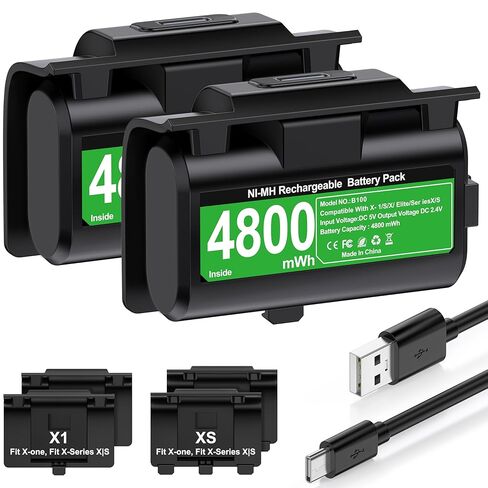 4X3600mWh Rechargeable Battery Packs for Xbox Series X|S/Xbox One in Saudi Arabia