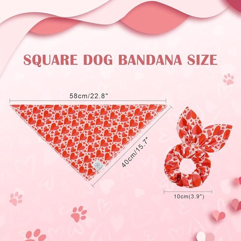 E-Clover Dog Bandanas & Matching Scrunchie Set Girl Flower Dog Scarf Bibs Pet Bandana with Bow Tie for Small Dogs Puppy Owner Fall in Kuwait