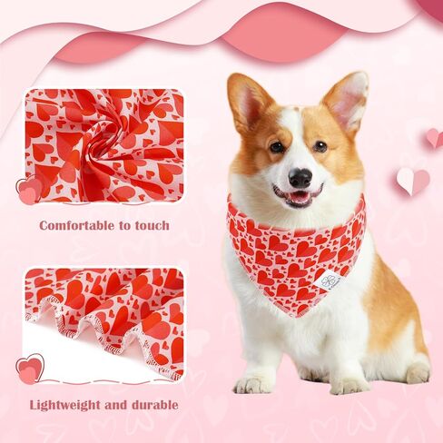 E-Clover Dog Bandanas & Matching Scrunchie Set Girl Flower Dog Scarf Bibs Pet Bandana with Bow Tie for Small Dogs Puppy Owner Fall in Kuwait