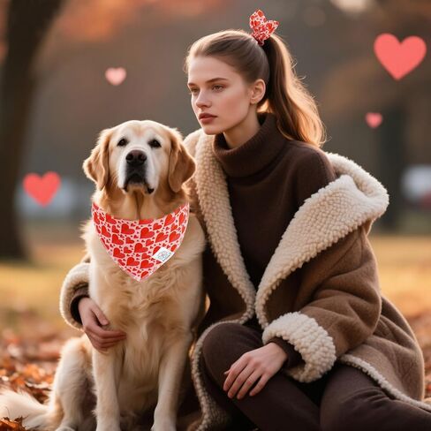 E-Clover Dog Bandanas & Matching Scrunchie Set Girl Flower Dog Scarf Bibs Pet Bandana with Bow Tie for Small Dogs Puppy Owner Fall in Kuwait